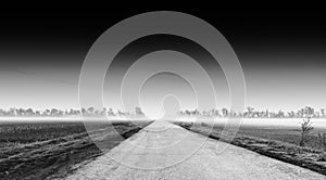 Dramatic road into horizon background photo