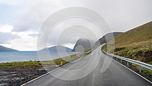 Dramatic road landscape, Faroe Islands, Denmark