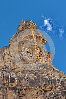 Dramatic rock peak of Big Horn Mountains in Wyoming