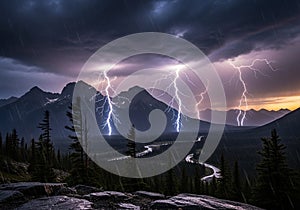 Dramatic scene of a mountainous landscape