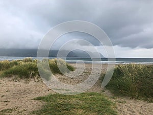 Dramatic scenery on the beach, Achill Island, Ireland