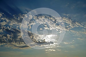 scenery of morning clouds in the sky of Paros, Cyclades island, Greece