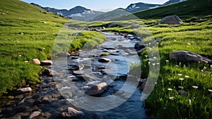 Dramatic shot of waves crashing against coastal boulders
