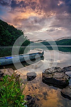 Dramatic skies, mountain lake, appalachian mountains