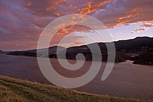 Dramatic skies over Horsetooth Lake
