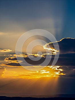 Dramatic Skies Sunbeams Through Clouds