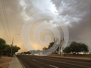 Dramatic Sky Above Road during Afternoon Storm in Arizona