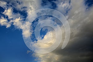 Dramatic Sky Background. Stormy Clouds in Dark Sky. Moody Cloudscape