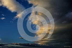 Dramatic Sky Background. Stormy Clouds in Dark Sky. Moody Cloudscape