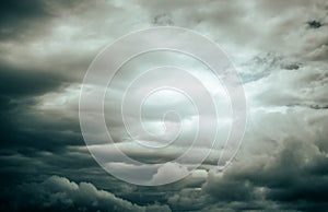 Dramatic Sky Background. Stormy Clouds in Dark Sky. Moody Cloudscape