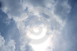 Dramatic sky bright sun