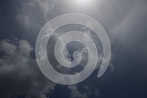 Dramatic sky bright sun