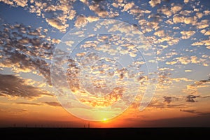Dramatic sky and clouds at sunset in Riyadh, Saudi Arabia