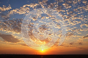 Dramatic sky and clouds at sunset in Riyadh, Saudi Arabia