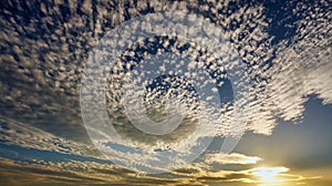 Dramatic sky with clouds at sunset, Spain
