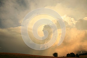 Dramatic sky with colorful clouds