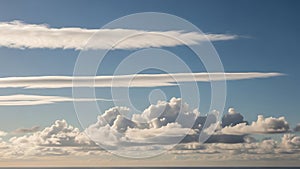 Dramatic Sky Cumulus Clouds and Lenticular Formations