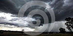 Dramatic dark sky and clouds before a thunderstorm