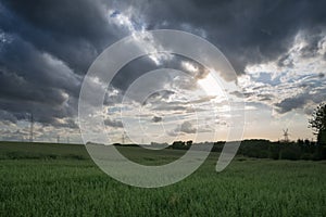 Dramatic panorama landscape and sky