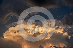 Dramatic sky with ominous storm clouds