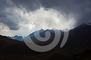 Clouds over mountains
