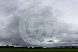 Dramatic sky over the field