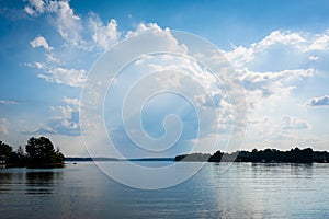 Dramatic sky over Lake Norman at Jetton Park, in Cornelius, North Carolina.