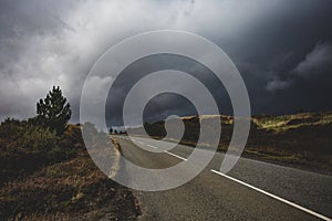 Stormy dramatic road in Scotland