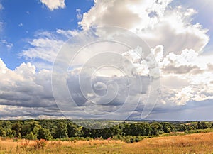 Dramatic sky over Roslin, Scotland