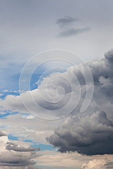 Dramatic sky with storm clouds coming