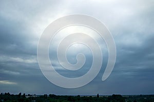 Dramatic sky with storm clouds, rain clouds, rainy season