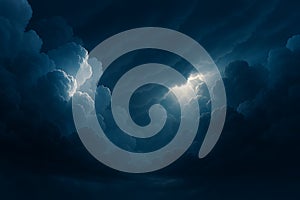 Dramatic sky with Sunlight Piercing Dark Clouds