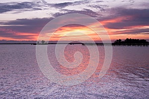 Dramatic sky before sunrise