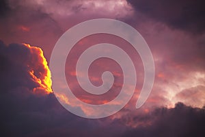 Dramatic sky at sunset.