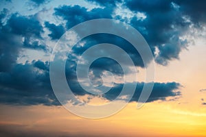 Dramatic sky at sunset.