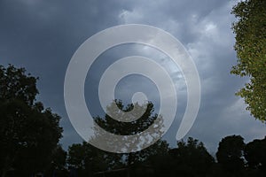 Thunderstorm and dark clouds