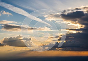 Dramatic sky with various cloud formations