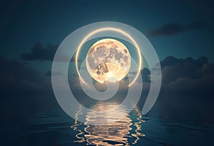 Dramatic Solar Eclipse Casting a Golden Ring of Light