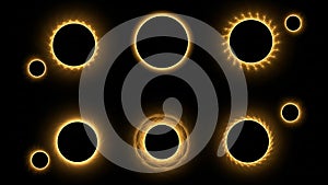 Dramatic Solar Eclipse Phases Against Dark Sky Backdrop