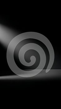 Dramatic Spotlight Beam Illuminating Dark Stage