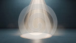 Dramatic Spotlight in Empty Concrete Room