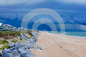 Dramatic storm cloud over a Florida beach