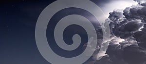 Dramatic Storm Clouds background. Lightning in the clouds.