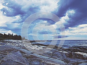 The dramatic storm clouds by east Boothbay