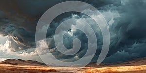 Dramatic Storm Clouds over Flatlands A Stunning Nature Scene