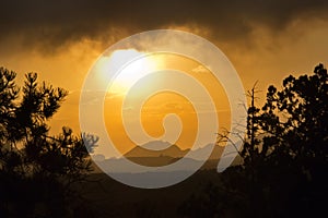 Storm clouds at sunset