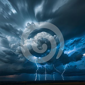 Dramatic Storm Clouds with Sunlight Breaking Through