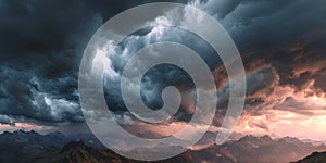 Dramatic Storm Cloudscape Epic Sunset Dark Skies