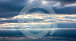 Dramatic Storm Sky with Dark Low-Hanging Clouds and Subtle Breaks of Light