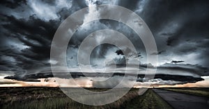 Dramatic storm and tornado